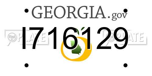 I716129 Georgia License Plate