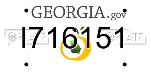 I716151 Georgia License Plate
