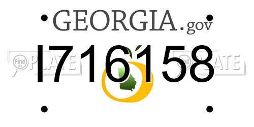 I716158 Georgia License Plate