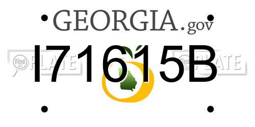 I71615B Georgia License Plate