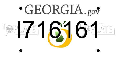 I716161 Georgia License Plate