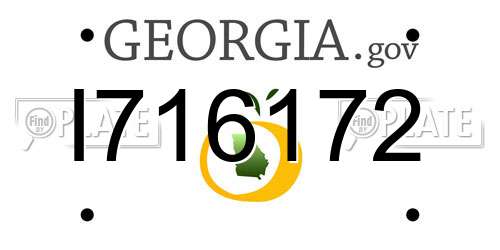 I716172 Georgia License Plate