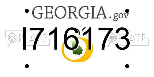 I716173 Georgia License Plate