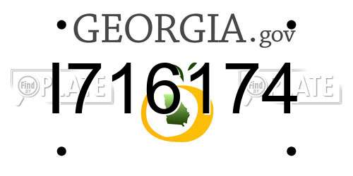 I716174 Georgia License Plate