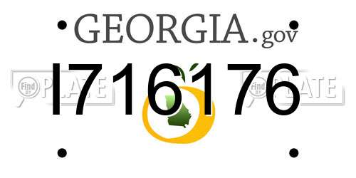 I716176 Georgia License Plate