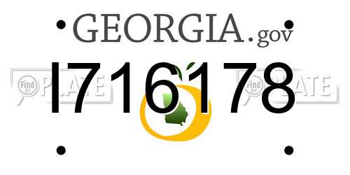I716178 Georgia License Plate