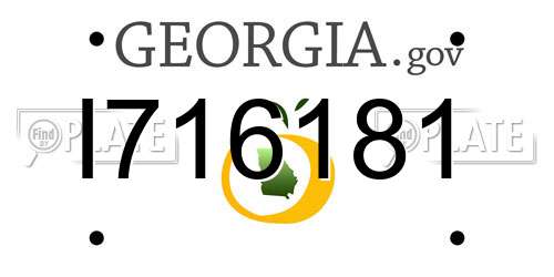 I716181 Georgia License Plate