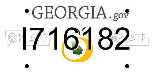 I716182 Georgia License Plate