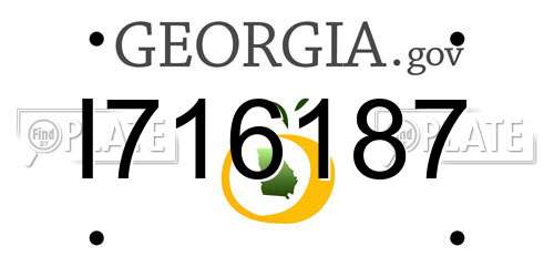 I716187 Georgia License Plate