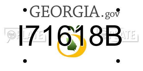 I71618B Georgia License Plate
