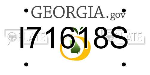 I71618S Georgia License Plate