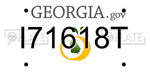 I71618T Georgia License Plate