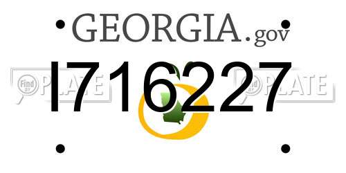 I716227 Georgia License Plate