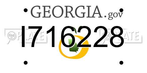 I716228 Georgia License Plate