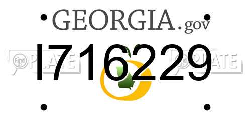 I716229 Georgia License Plate