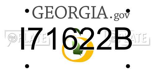 I71622B Georgia License Plate