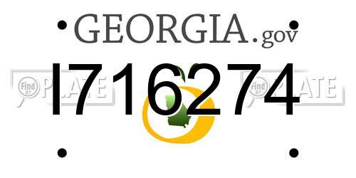 I716274 Georgia License Plate
