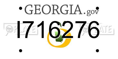 I716276 Georgia License Plate