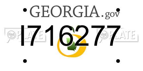 I716277 Georgia License Plate