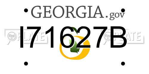 I71627B Georgia License Plate