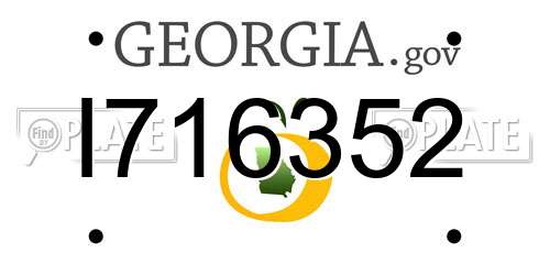 I716352 Georgia License Plate