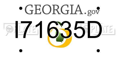 I71635D Georgia License Plate