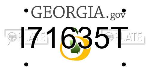 I71635T Georgia License Plate