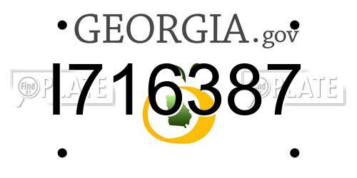 I716387 Georgia License Plate