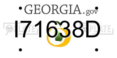 I71638D Georgia License Plate