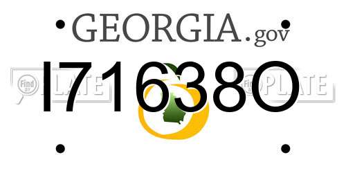 I71638O Georgia License Plate