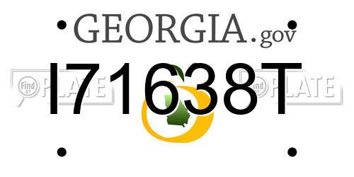 I71638T Georgia License Plate