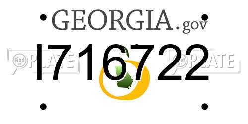 I716722 Georgia License Plate