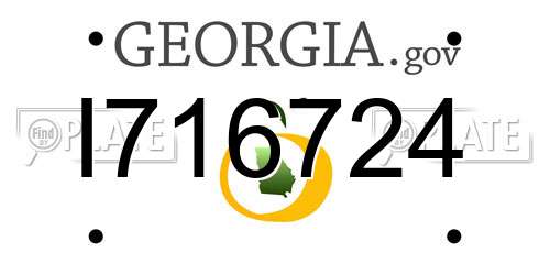 I716724 Georgia License Plate