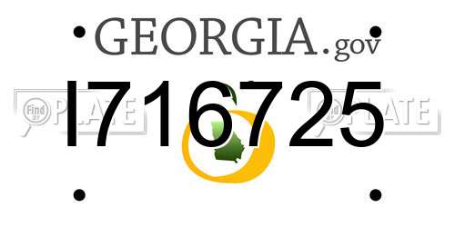 I716725 Georgia License Plate