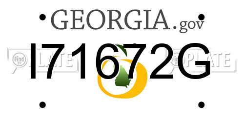 I71672G Georgia License Plate