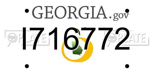 I716772 Georgia License Plate