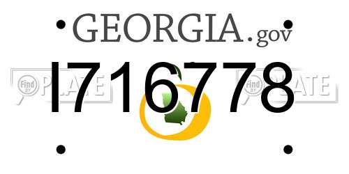 I716778 Georgia License Plate