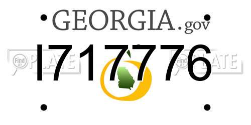 I717776 Georgia License Plate