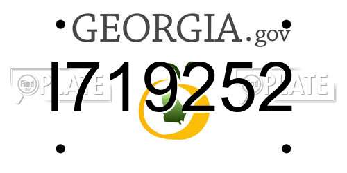 I719252 Georgia License Plate