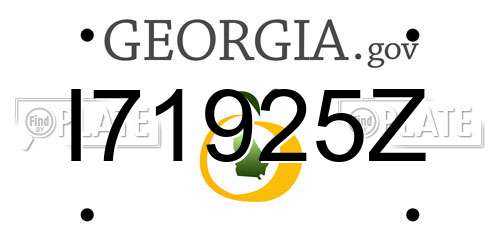 I71925Z Georgia License Plate