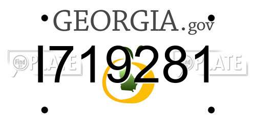 I719281 Georgia License Plate