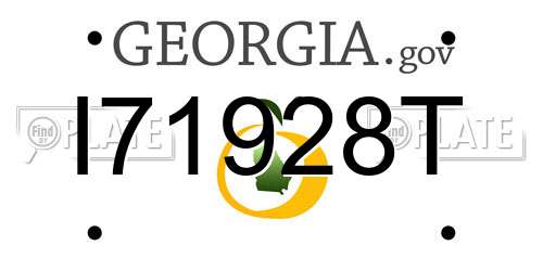I71928T Georgia License Plate