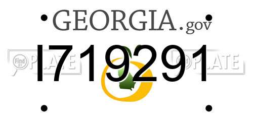 I719291 Georgia License Plate