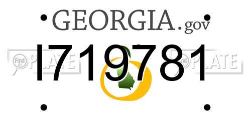 I719781 Georgia License Plate