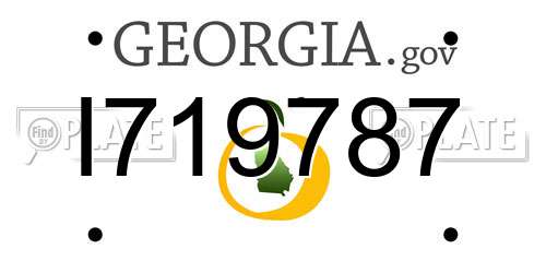 I719787 Georgia License Plate