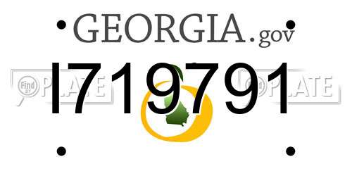 I719791 Georgia License Plate