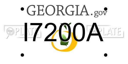 I7200A Georgia License Plate