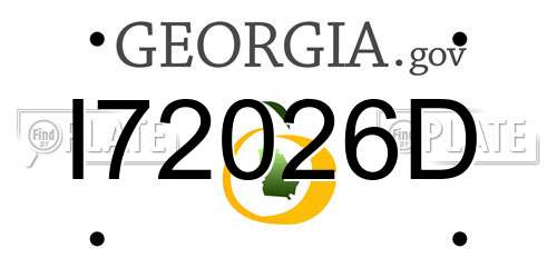 I72026D Georgia License Plate