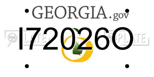 I72026O Georgia License Plate