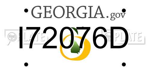 I72076D Georgia License Plate